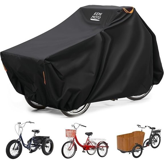 KEMIMOTO Heavy Duty Bike Cover for Tricycles