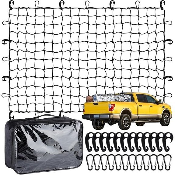 Heavy Duty Pickup Truck Cargo Net with Clips