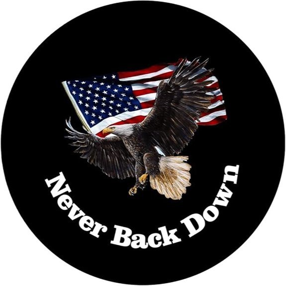 Spare Tire Cover with American Flag and Eagle