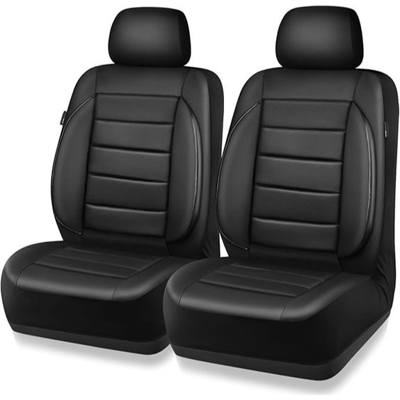 CAR PASS Faux Leather Front Seat Covers (2 Pieces)