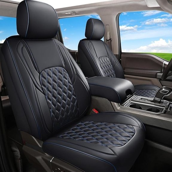Huidasource Faux Leather Truck Seat Cover for Ford F150/F250/F350
