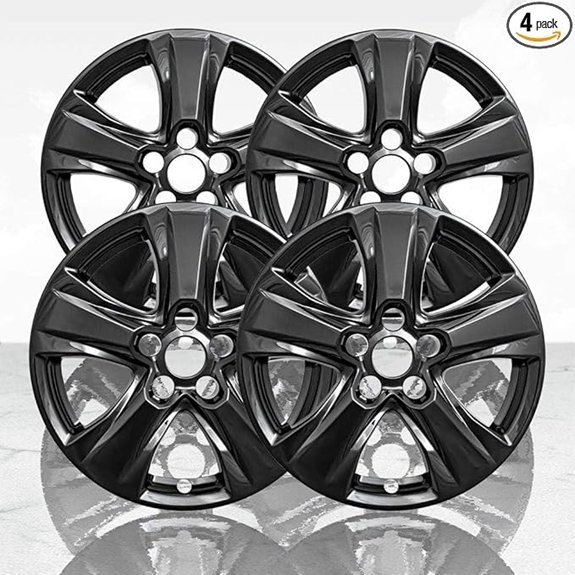Set of 4 17 5 V Spoke Wheel Skins for Toyota Rav4 2019-2025 - Gloss Black