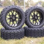 glossy black golf cart wheels