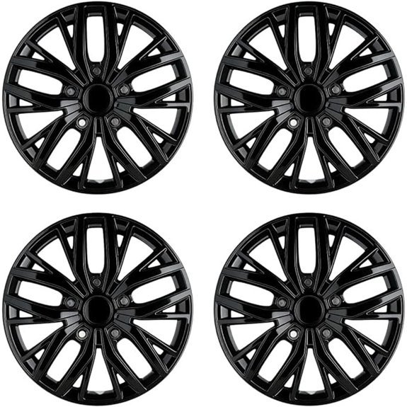 16 Inch Glossy Black Hubcaps Set of 4