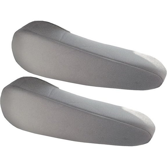 FH Group Flat Cloth Fabric Armrest Cover Semi-Universal Fit One Pair Gray