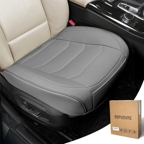 BOPUOVRE PU Leather Car Seat Cover (Gray)