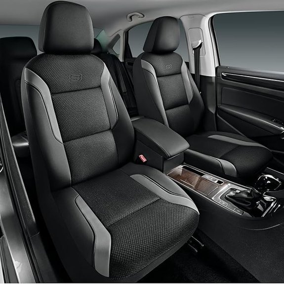 Skechers Memory Foam Car Seat Covers Gray Front Pair