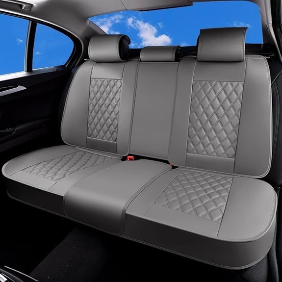 Huidasource Car Rear Seat Covers Gray Split Bench Cover