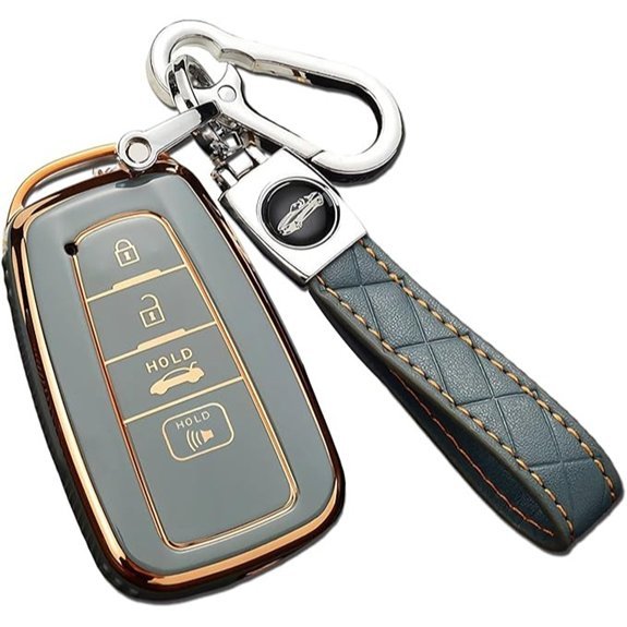 Toyota Key Fob Cover with Keychain (B-Gray)