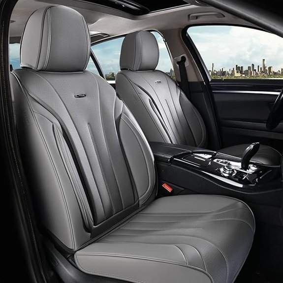 Coverado Gray Waterproof Leather Car Seat Covers (2-Pack)