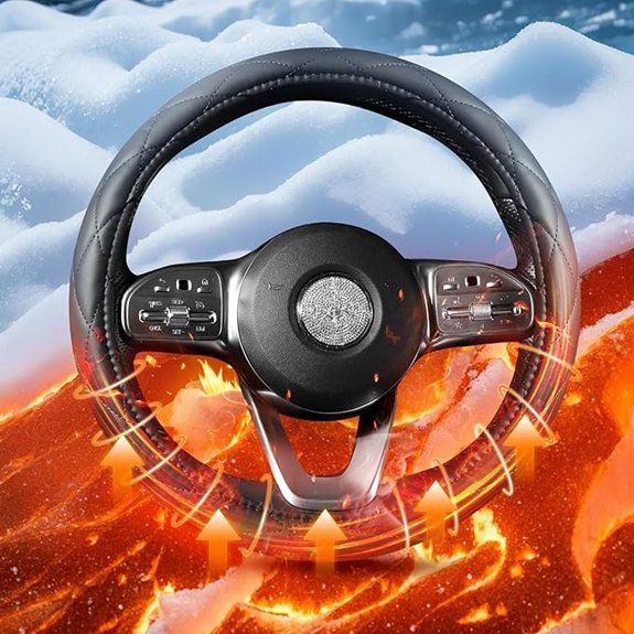 WARMITORY Heated Steering Wheel Cover (Jade Black)