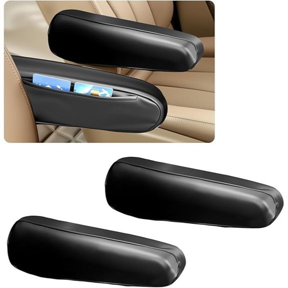 2PCS Leather Car Armrest Cover with Pockets