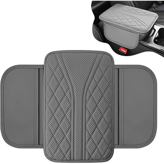 Leather Car Center Console Cover with Storage Bags