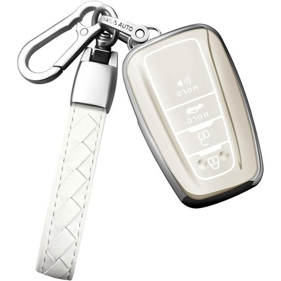 Sindeda Toyota Key Fob Cover with Leather Keychain