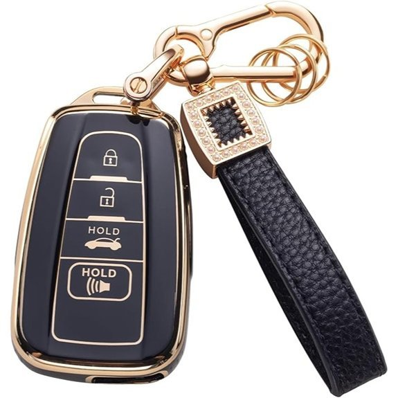 Toyota Key Fob Cover with Leather Lanyard