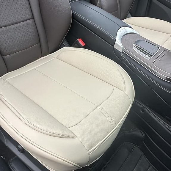 2 Pack Leather Car Seat Covers (Light Beige)