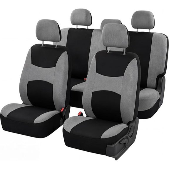 FH Group Light Gray Car Seat Cover Full Set