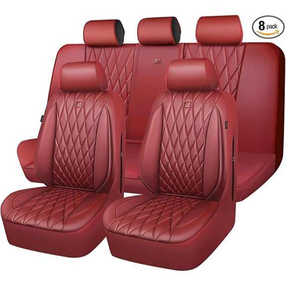 CAR PASS Luxury Faux Leather Seat Covers Full Set