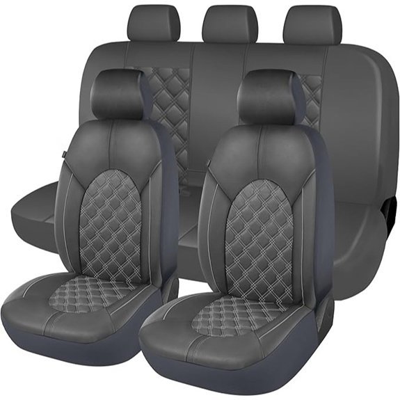 CAROMOP Luxury PU Leather Car Seat Covers Set