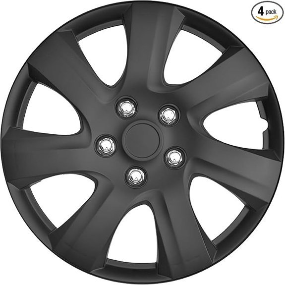 BDK Matte Black 16 Hubcaps Set of 4