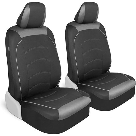 Motor Trend Black Cloth Front Car Seat Covers
