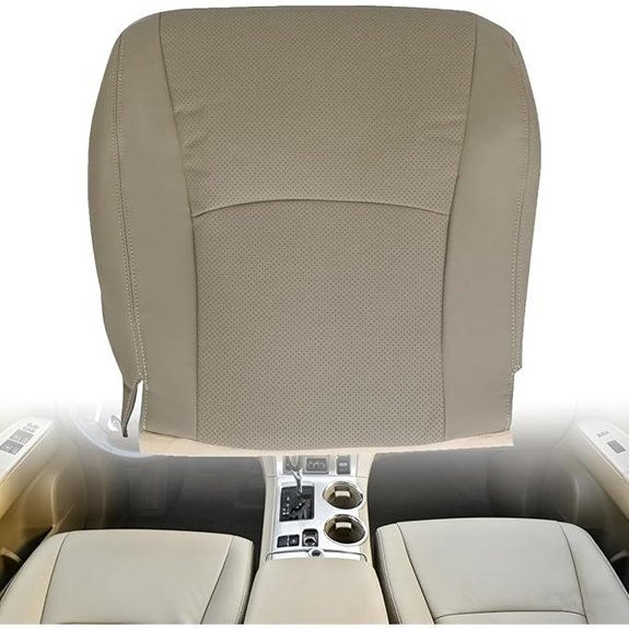Mythoria Tan Perforated Leather Seat Cover for Toyota Highlander