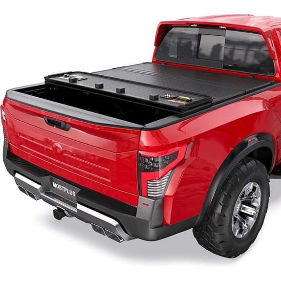 MOSTPLUS Quad Fold Truck Bed Tonneau Cover for Nissan Titan