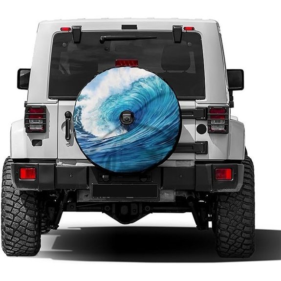 Foruidea Beach Ocean Blue Spare Tire Cover 17