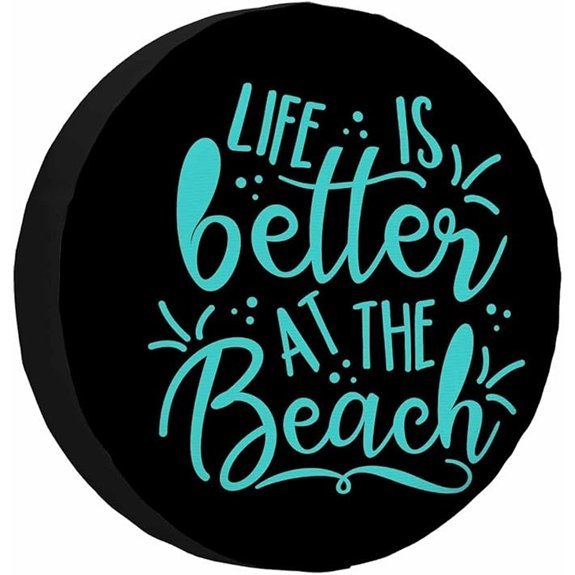 Beach Spare Tire Cover with Palm Tree Design
