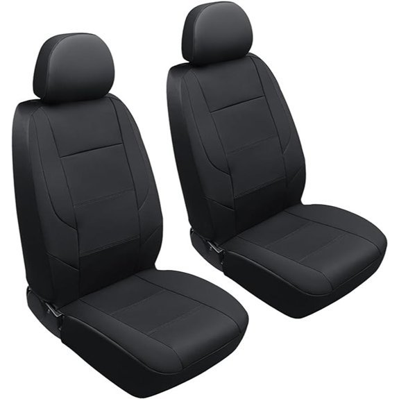 GIANT PANDA Faux Leather Car Seat Covers (2-Pack)