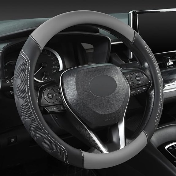 GIANT PANDA Car Steering Wheel Cover - Black & Gray