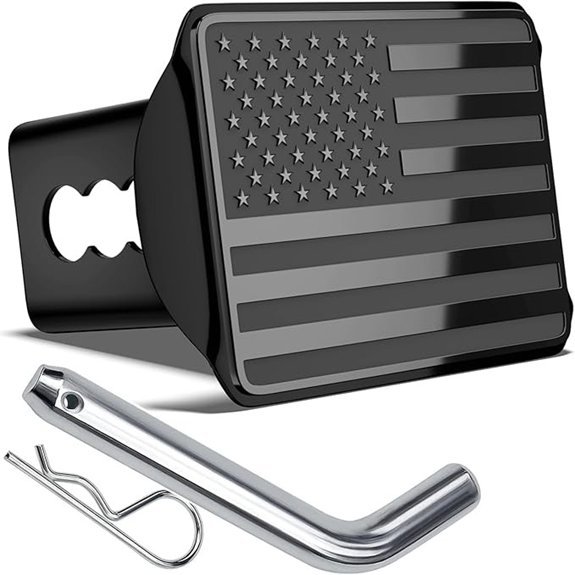 American Flag Metal Trailer Hitch Cover for 2-Inch Receivers