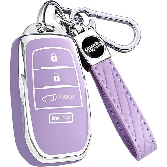 Toyota Key Fob Cover with Keychain Purple 4-Button