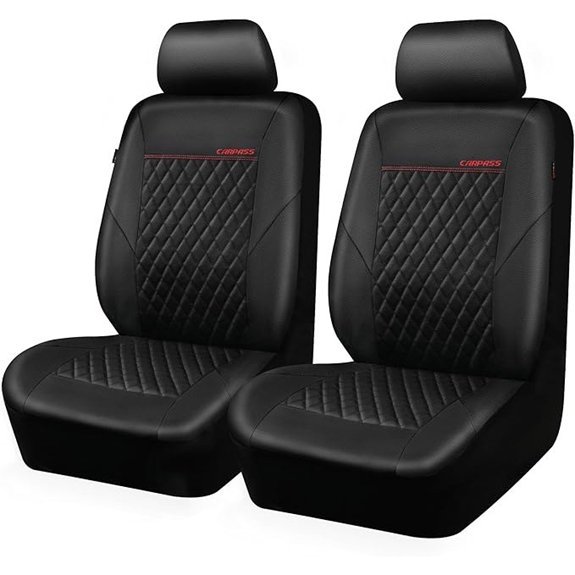 CAR PASS Quilting Leather Front Seat Covers