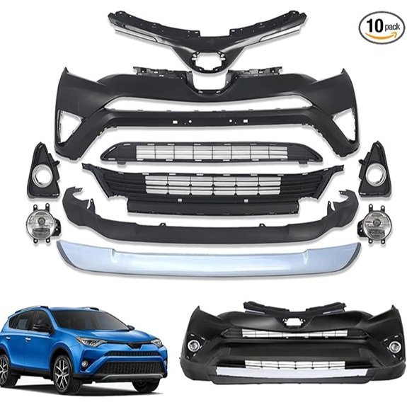 10PCS Front Bumper Cover Kit for 2016-2018 Rav4