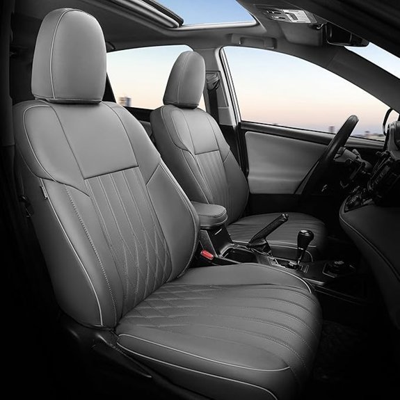RAV4 Faux Leather Seat Covers Full Set (Black/Grey)