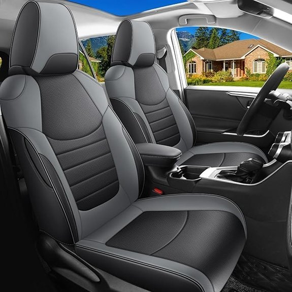 Red Rain Leather Seat Covers for Toyota RAV4