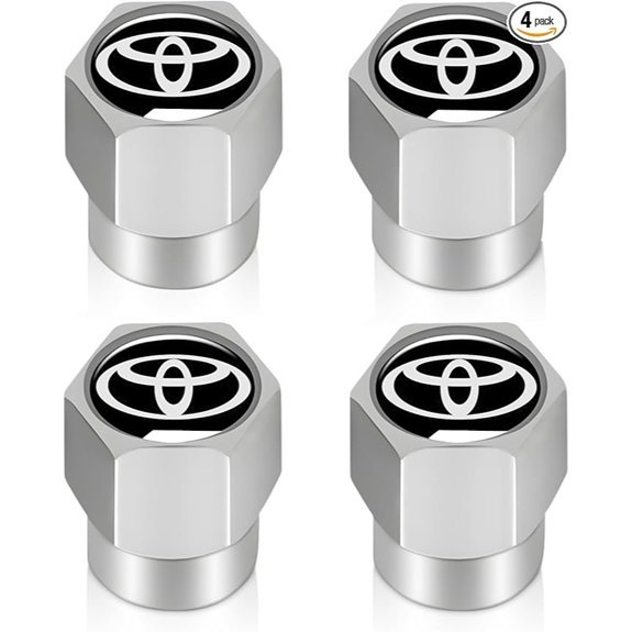 Toyota Tire Valve Stem Caps - 4 Pack Silver