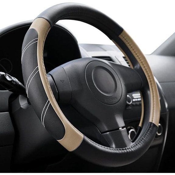 Elantrip Sport Leather Steering Wheel Cover (14.5-15 inch)