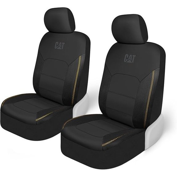 Cat FlexHybrid Black Faux Leather + Mesh Seat Covers