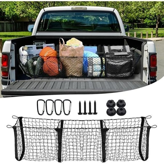 3 Pocket Cargo Net Truck Bed Organizer