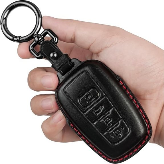 Tukellen Genuine Leather Key Fob Cover for Toyota
