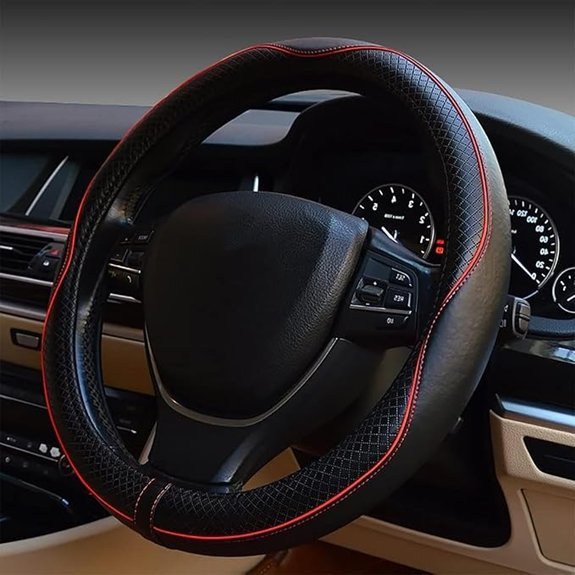 ESEWALAS Universal Anti-Slip Leather Steering Wheel Cover