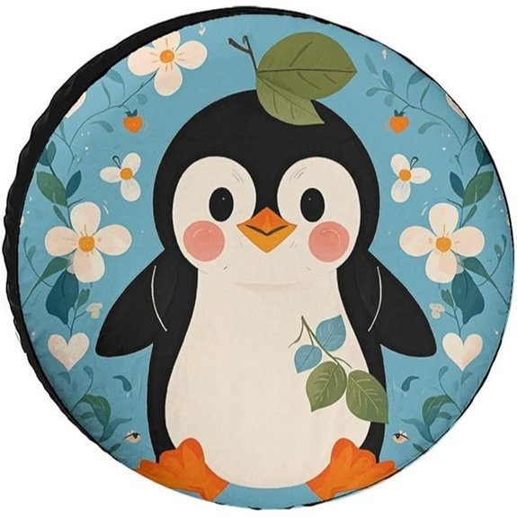 Universal Penguin Print Spare Tire Cover 26-32 Inch