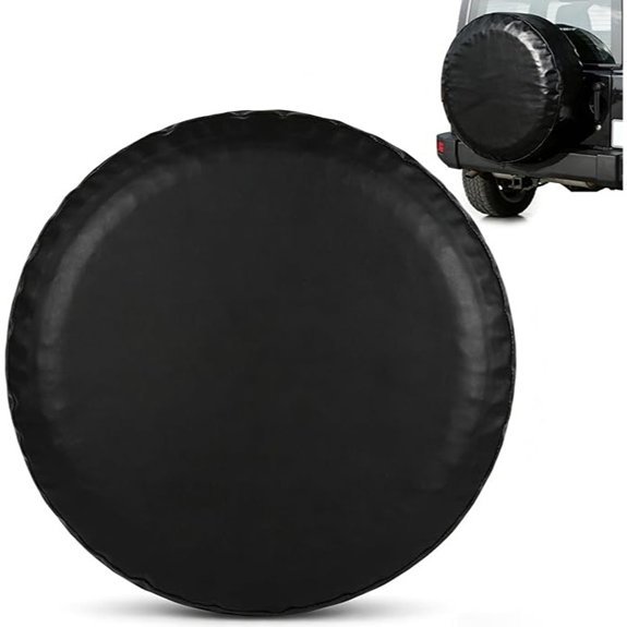 Waterproof PVC Leather Spare Tire Cover Black (27-29 inch)