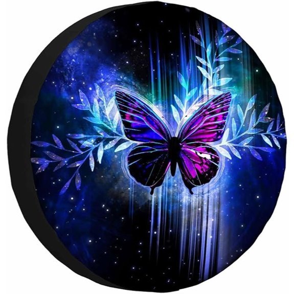 Butterfly Spare Tire Cover Weatherproof Universal 17-inch