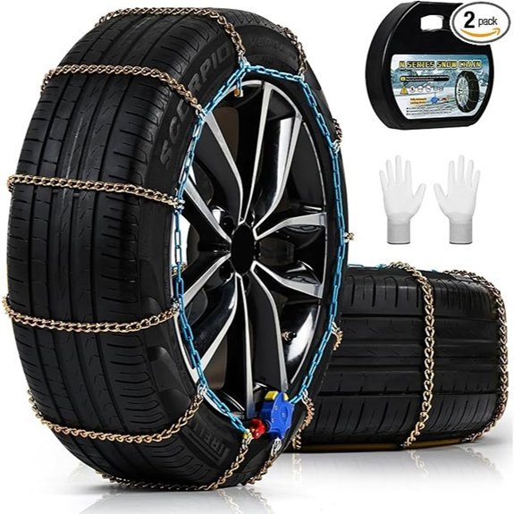 Auto Tightening Snow Chains for Cars SUVs Trucks (ALN130)