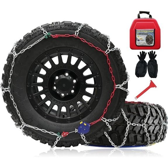 Snow Chains for Pickup Trucks with Automatic Tensioner