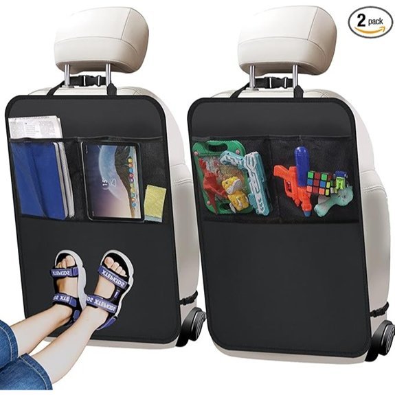 2 Pack Kick Mat Backseat Protector with Organizer