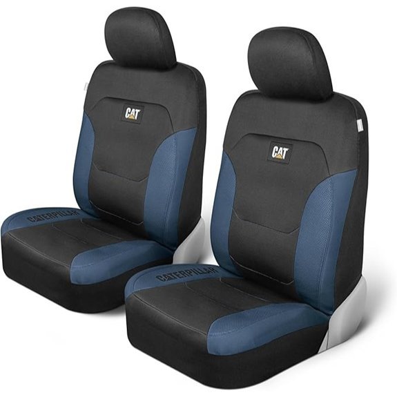 CAT Flexfit Black Blue Front Seat Covers